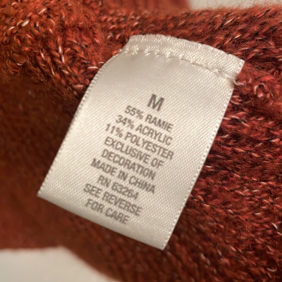 Dressbarn Fall Burnt Orange Open Front Cardigan Sweater Roomy - Picture 4 of 11